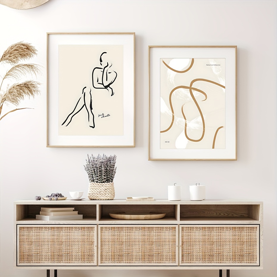 Thick Continuous Line Series 3  Boho Home Decor, Modern Wall Art