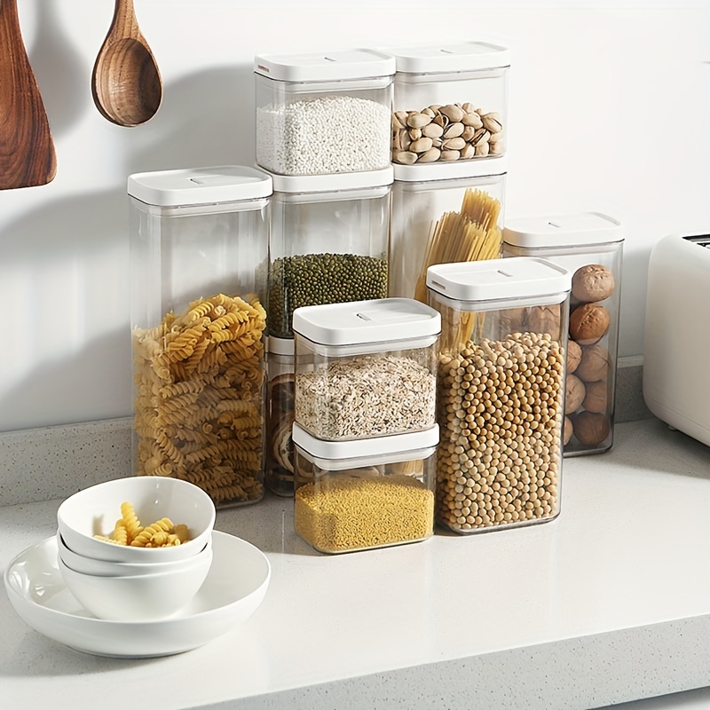 Food Storage Containers With Lids, Transparent Food Jars, Moisture-proof  Sealed Fresh-keeping Box, For Cereal, Rice, Pasta, Tea, Nuts And Coffee  Beans, Plastic Food Preservation Tank, Home Kitchen Supplies - Temu Israel