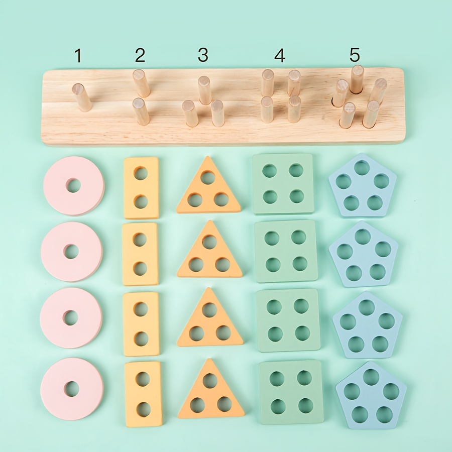 Kids Educational Puzzle Sets Wooden Geometry Wood Toys Baby Kids Early  Learning