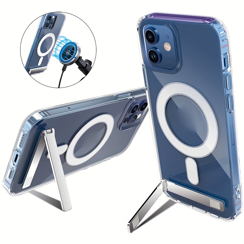 Coque de téléphone ultra fine Aimant de boîtier transparent magnétique for  Mag Safe iPhone 14 Plus 13 Pro Max 12 accessoire de couverture violet foncé