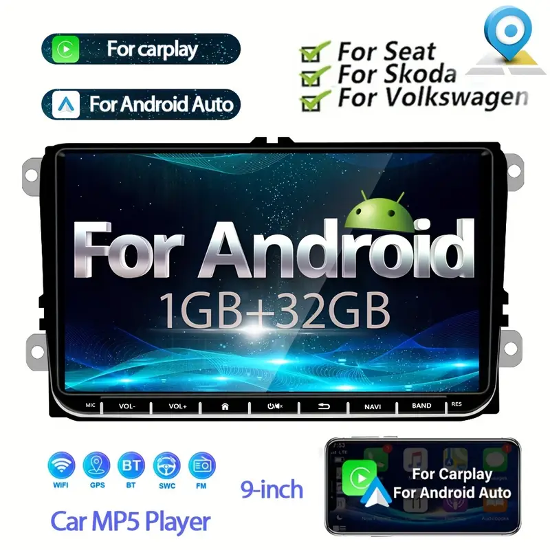 Pour Android Pour VW Radio Stéréo De Voiture Écran Tactile