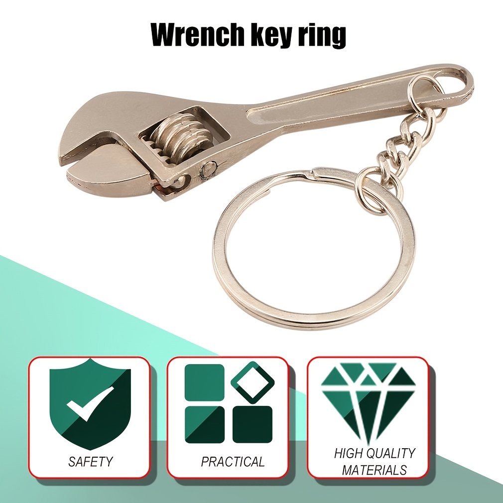 1pc Creative Keychain Wrench Auto Part Model Gear Box Metal Spanner with Free Shipping & Returns