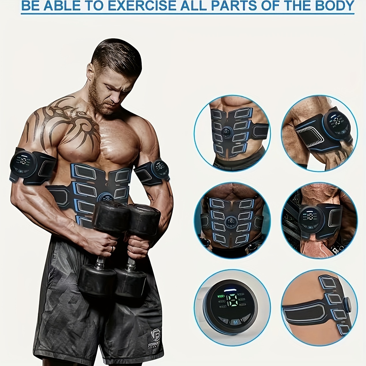 Ems Muscle Stimulator Abdominal Toning Belt Abs Training - Temu