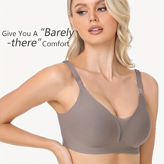 Contrast Mesh Wireless Bra Comfy Breathable Push Bra Women's