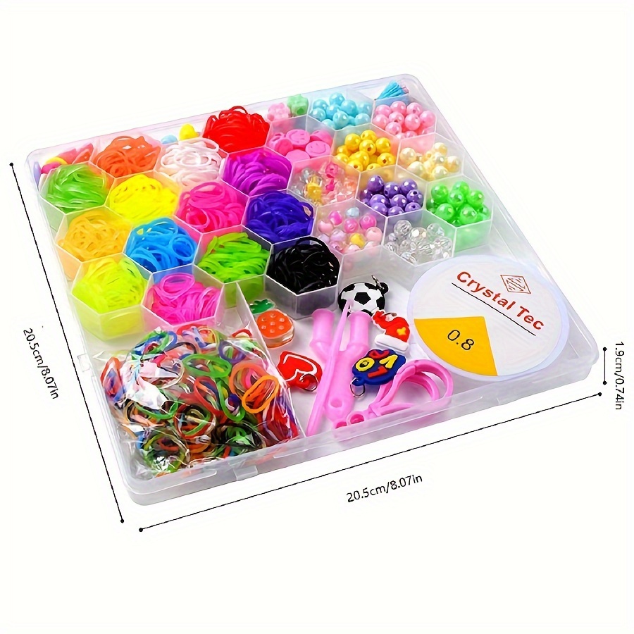 DIY Loom Bands Kit, 54Grids 40 Colors Colorful Rubber Bands Looming Kit For  DIY Refill Bracelet Making Craft Kits, Large Loom Twisted Bands With Loom