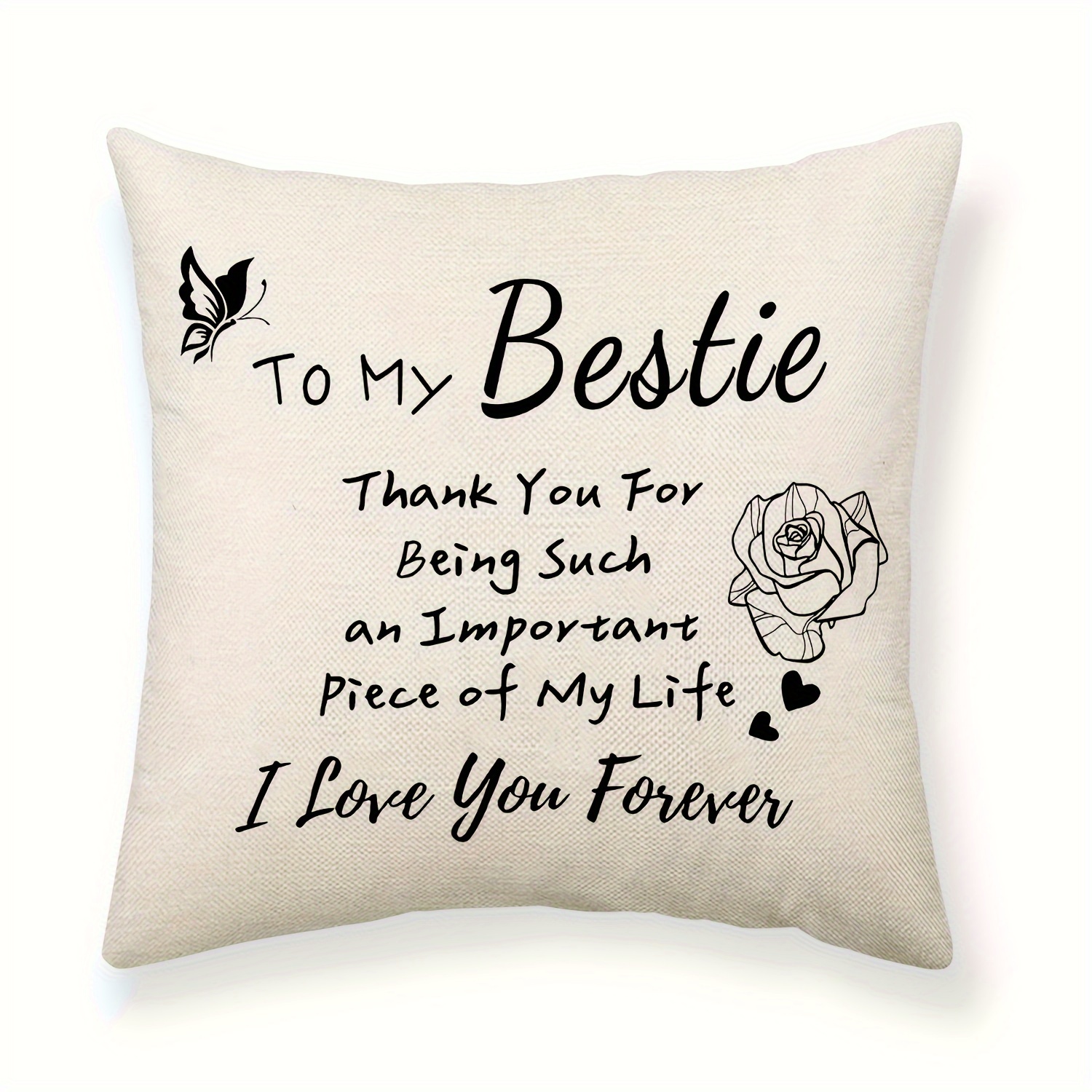 

1pc Throw Pillow Cover Gift For Women Women Men Friends Friendship Gift Birthday Gift Cushion Cover For Good Friends Home Decorations Blessing Pillow Cover (pillow Core Not Included)