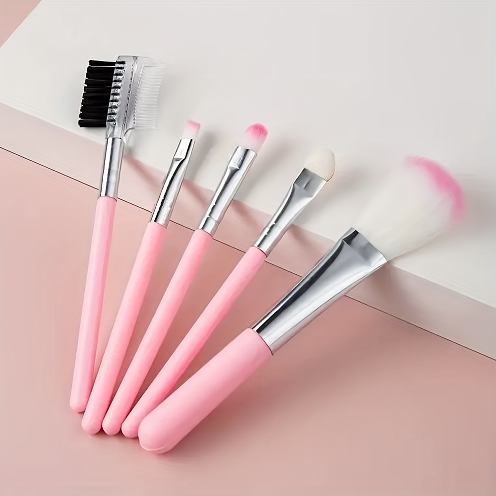 5Pcs Oval Makeup Brushes Portable Toothbrush Oval Nylon Hair