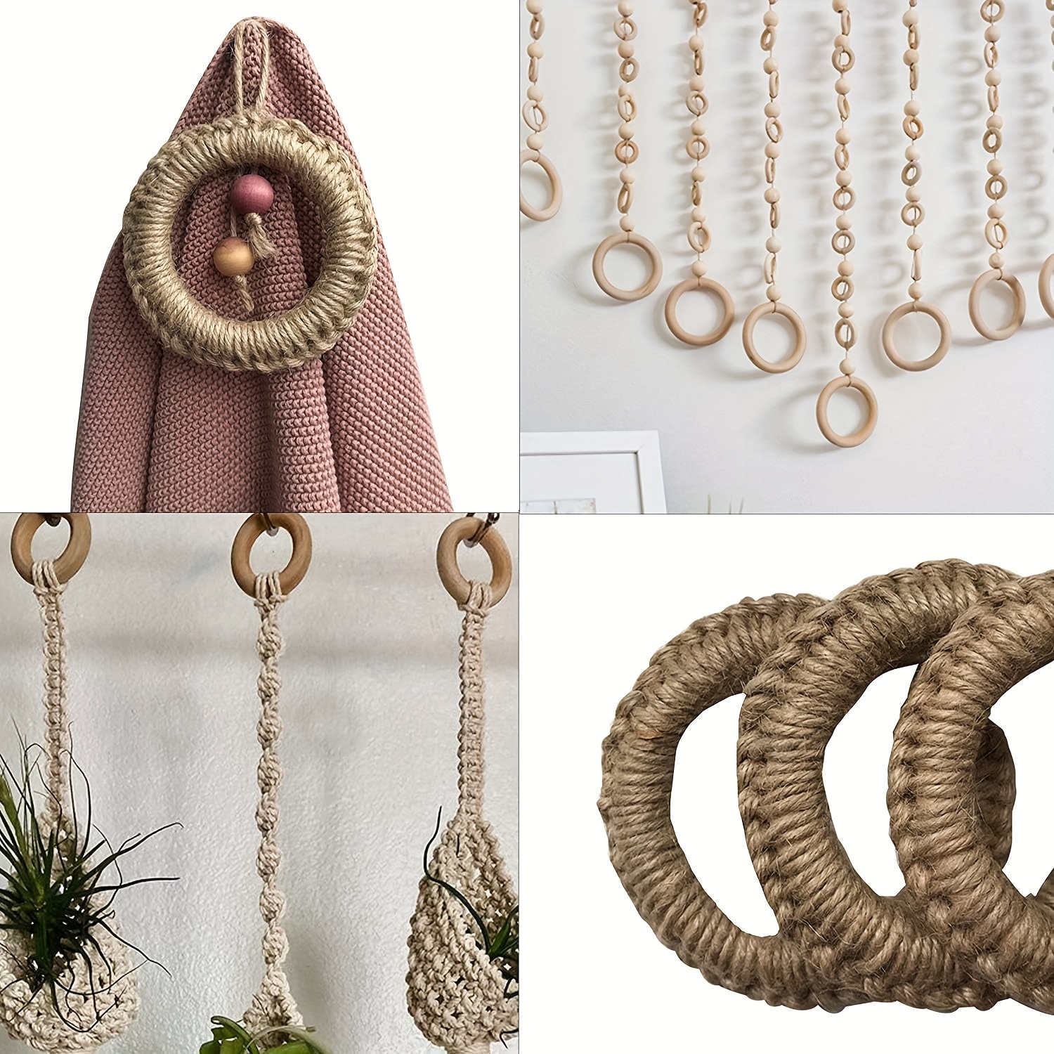 Wooden Macrame Rings – Al Saeed Wool House