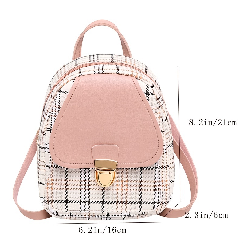 Small Flap Backpack Fashionable Graphic Buckle Decor Adjustable Strap