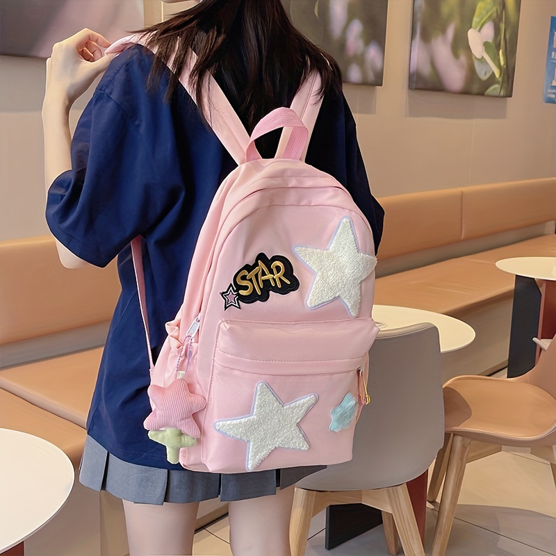 Fashion Solid Color Star Shape Ladies Backpack Sweet Planet