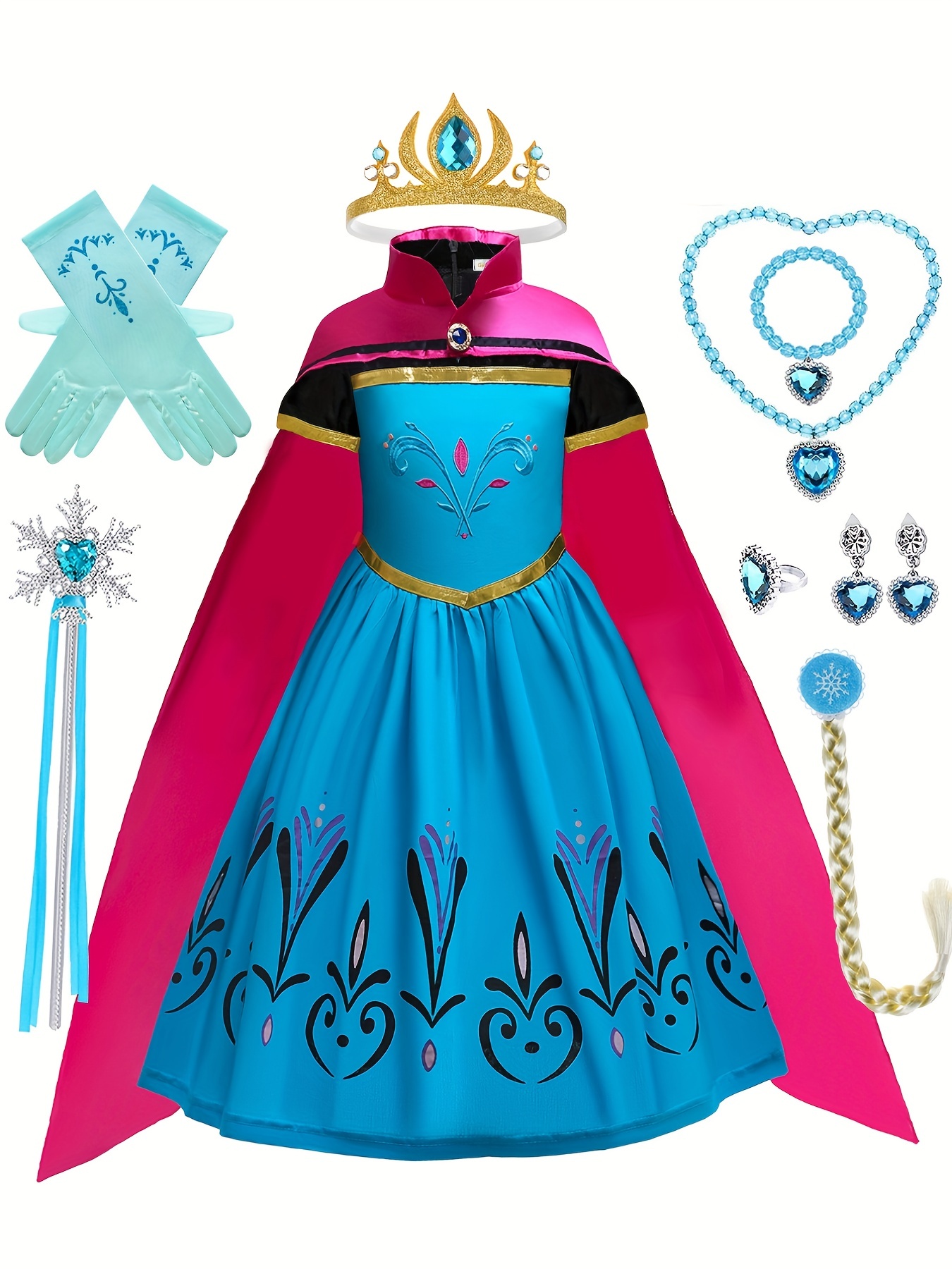 Light Princess Dress Snow Queen Cosplay Christmas Halloween - Temu