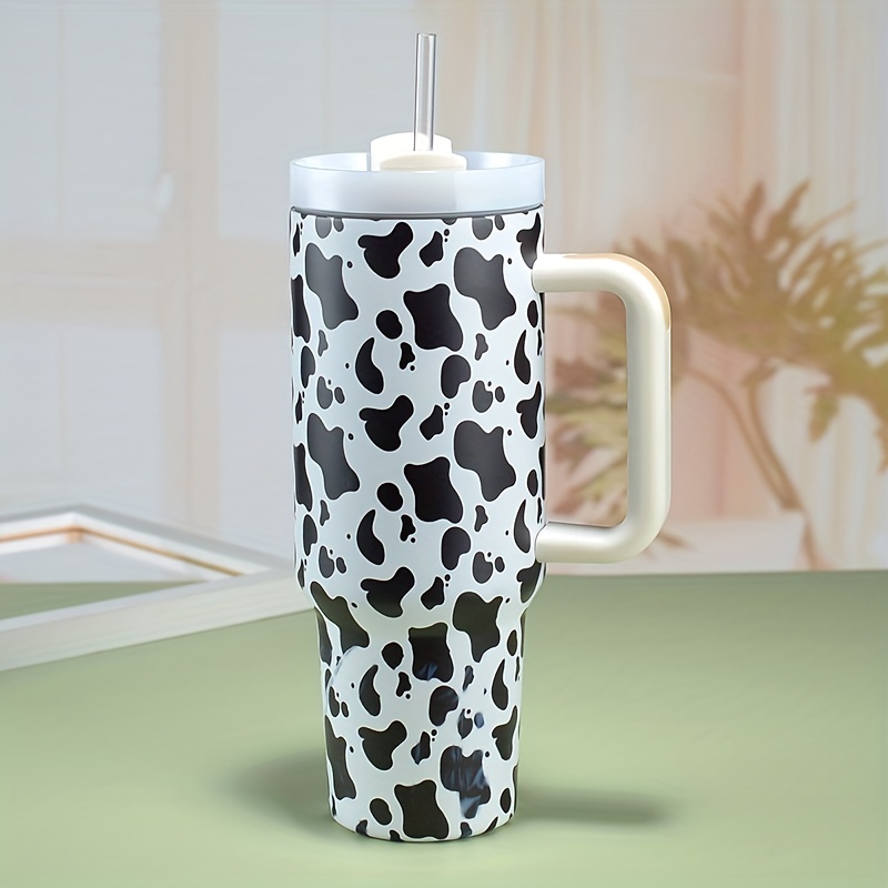 Leakproof Portable Car Tumbler With Handle Straw Creative - Temu