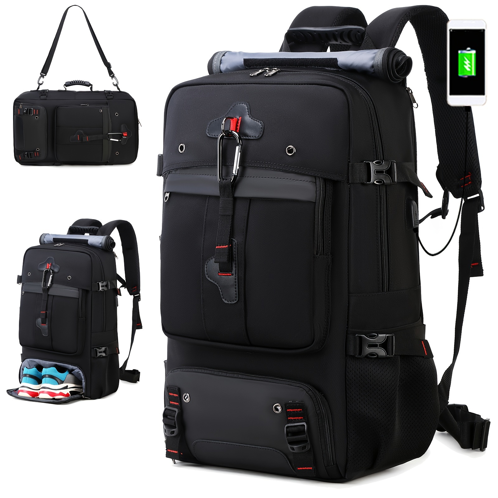 Large Travel Backpack Carry Backpack Hiking Backpack - Temu
