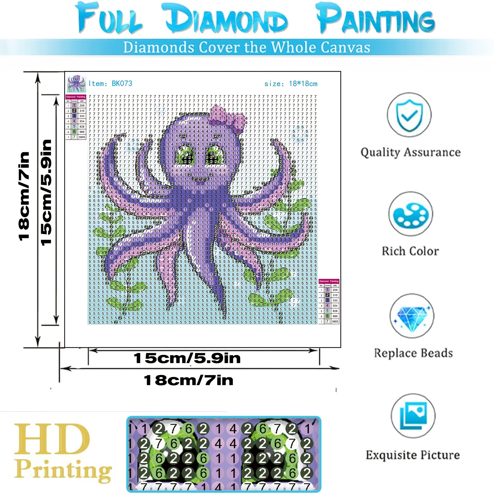 Parnarzar Easy 3d Diamond Painting Kit Búho Para Niños Kits