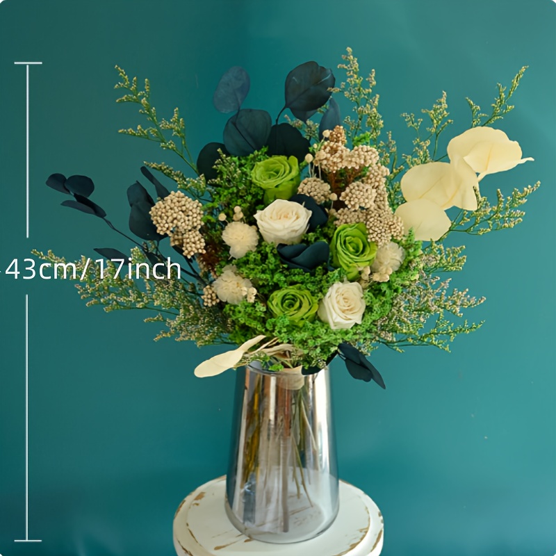 Natural Dry Flowers Bouquet Handmade Dried Flower Bouquet, Gift Box Packaging, Birthday Valentine's Day Gifts, Size: 24