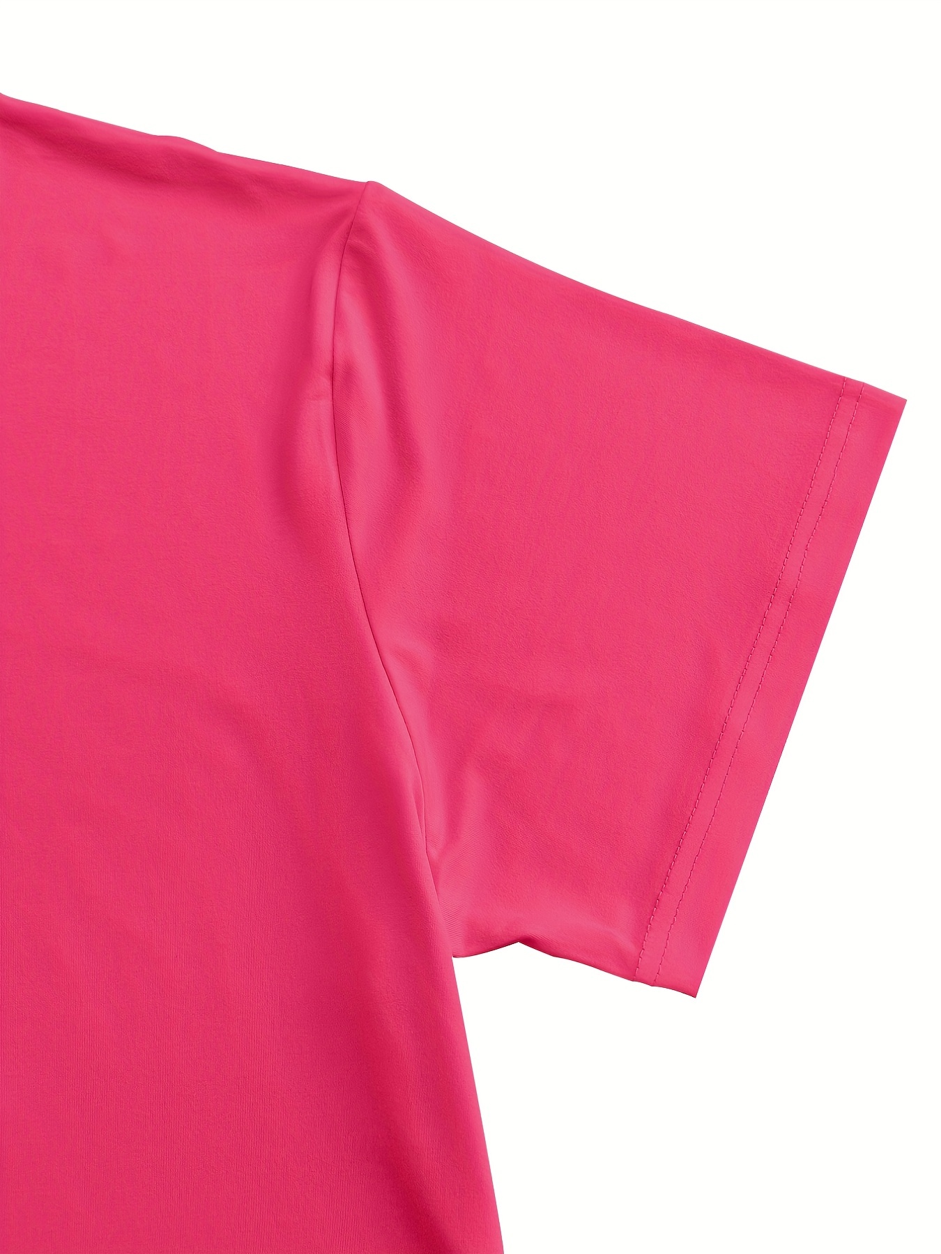 Plus Size Basic T-shirt, Women's Plus Plain Short Sleeve Round Neck Medium Stretch T-shirt