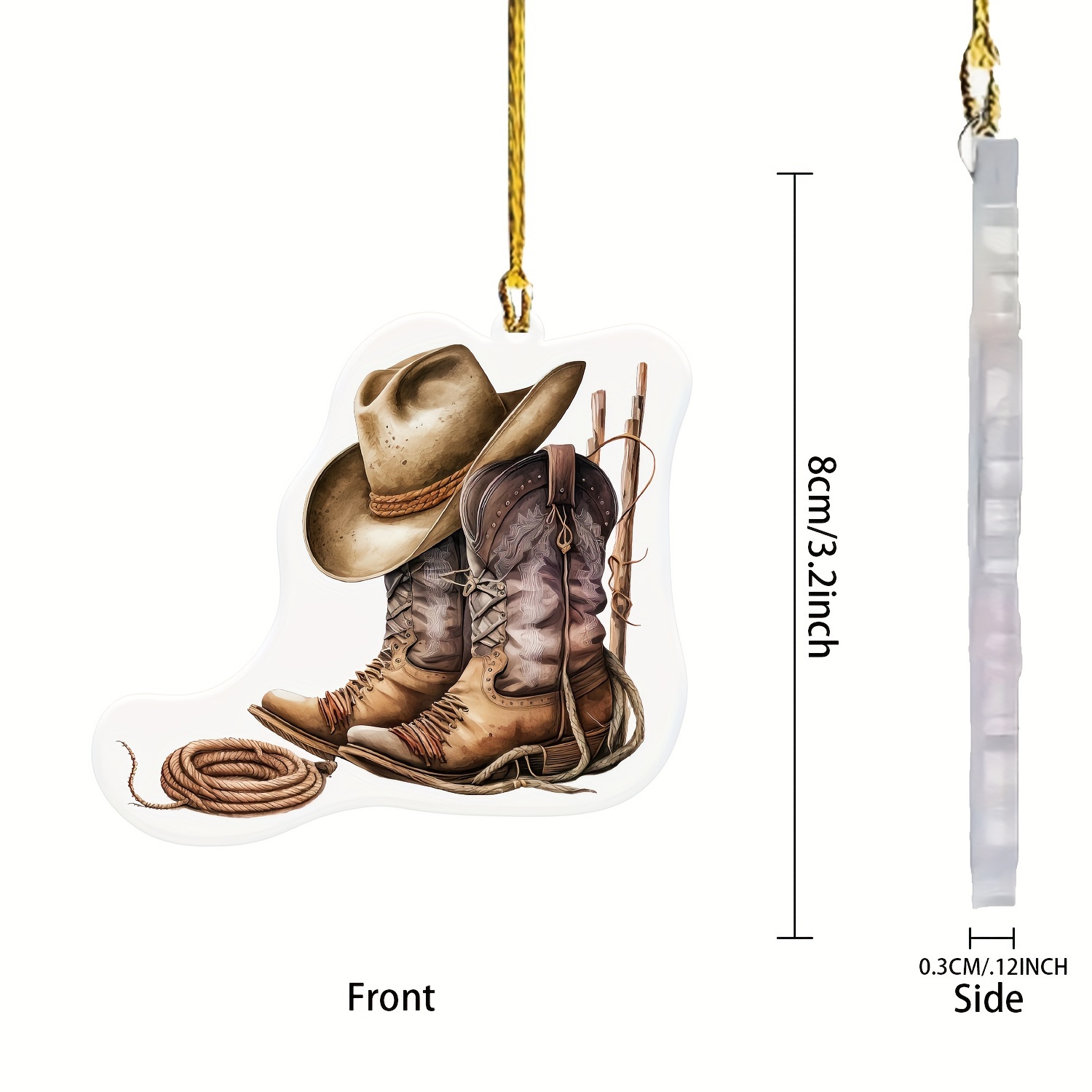 1 Stück, 2d-western-cowboy-stiefel-anhänger, Personalisierter Stiefelhut,  Cowboy-auto-anhänger, Sattel-schlüsselanhänger, Anhänger, Taschenanhänger,  Urlaubsgeschenk, Schnelle Und Sichere Online-kasse