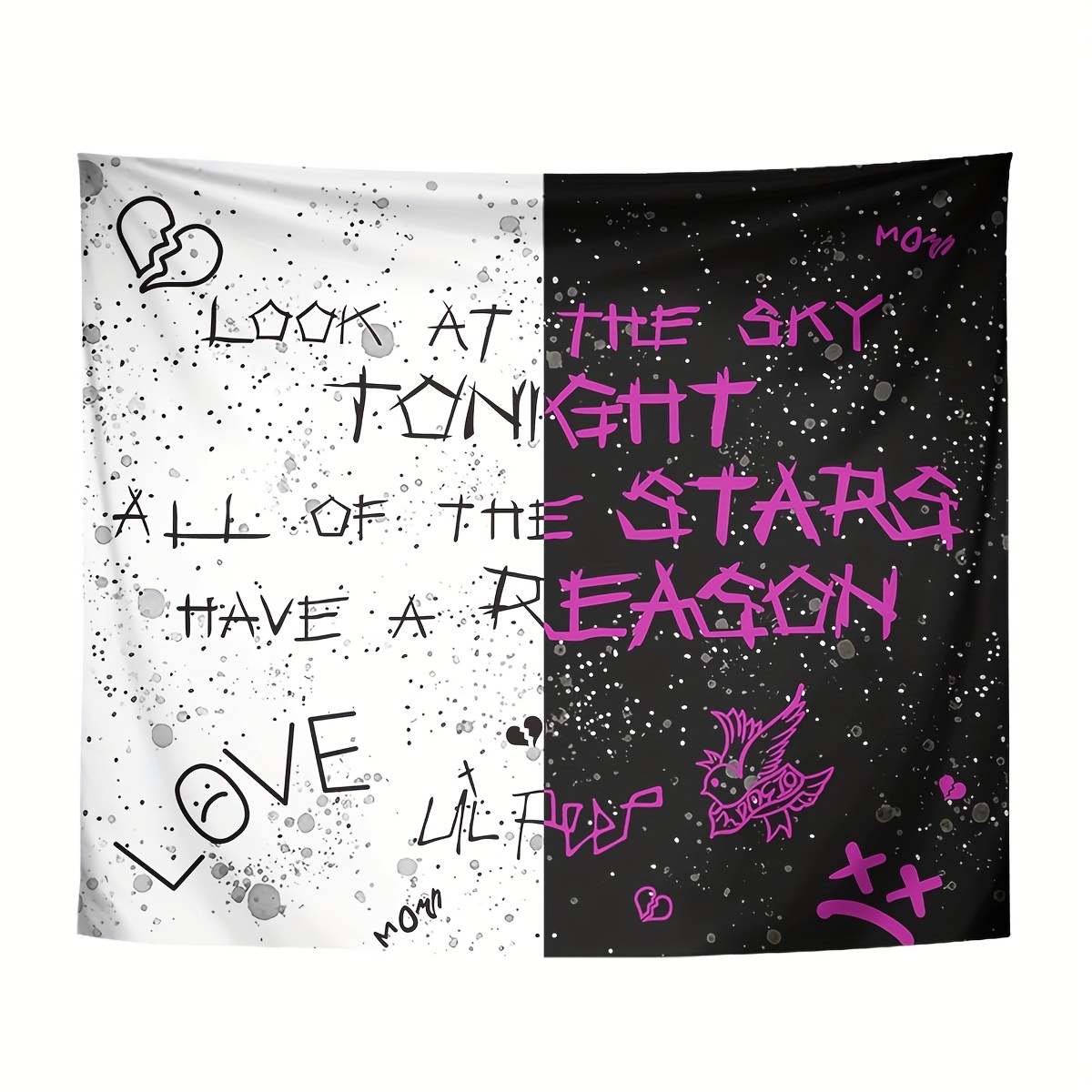 1pc Rapper Tapestry Love Star Shopping Wall Hanging Commemorate Decorate For Bedroom Living Room Wall Art Black And White