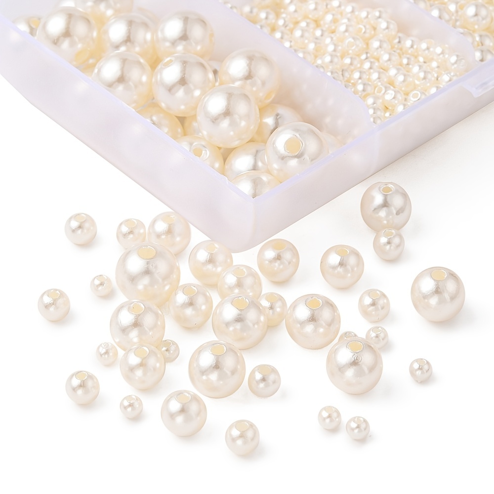 Diy Craft Set Multi size Mixed Glossy Acrylic Round Beads - Temu