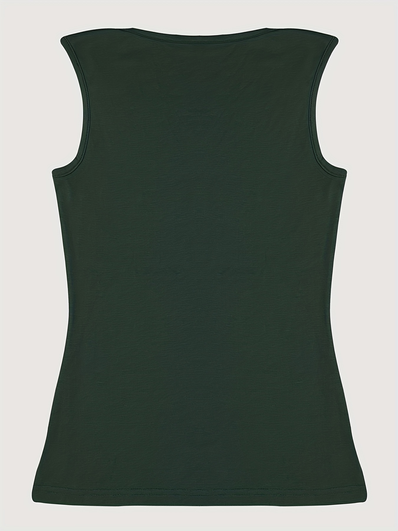 Solid Button Front Tank Top V Neck Summer Sleeveless Top