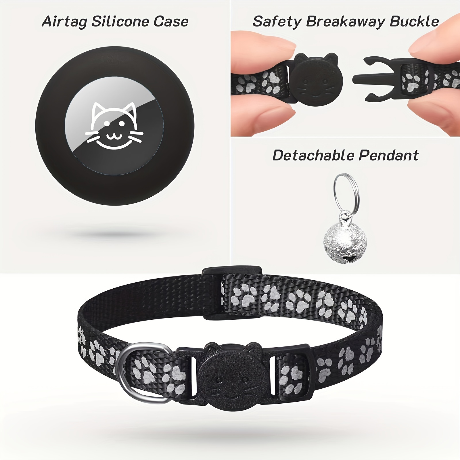 2 Pack Cat Collar With Bell Breakaway Reflective Kitten Collar