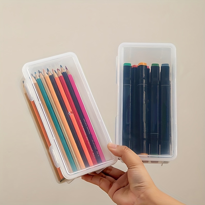 30 Pack Plastic Pencil Box Clear Pencil Case Mini Pencil Case Plastic  Pencil Storage with Hinged Lid for Pencils Pens Crayons School Office  Supplies