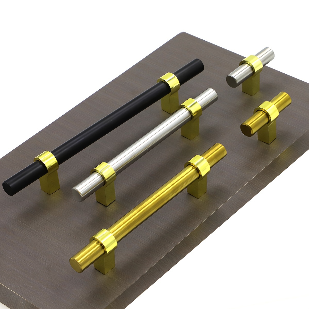 OYX Paquete de 6 tiradores de cajones dorados de 5 pulgadas, herrajes de  latón macizo para armarios y cajones, manijas de gabinete de cocina  doradas