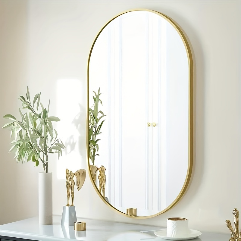  H-A Espejos decorativos de estilo europeo para pared, espejos  de baño, espejo de pared (32 x 24 pulgadas, dorado) : Hogar y Cocina