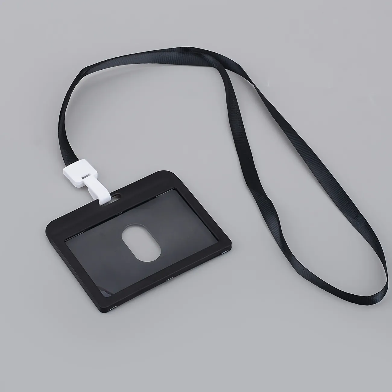 Secure Your Id Badge With This Durable Black Card Holder And Lanyard Combo  - Temu