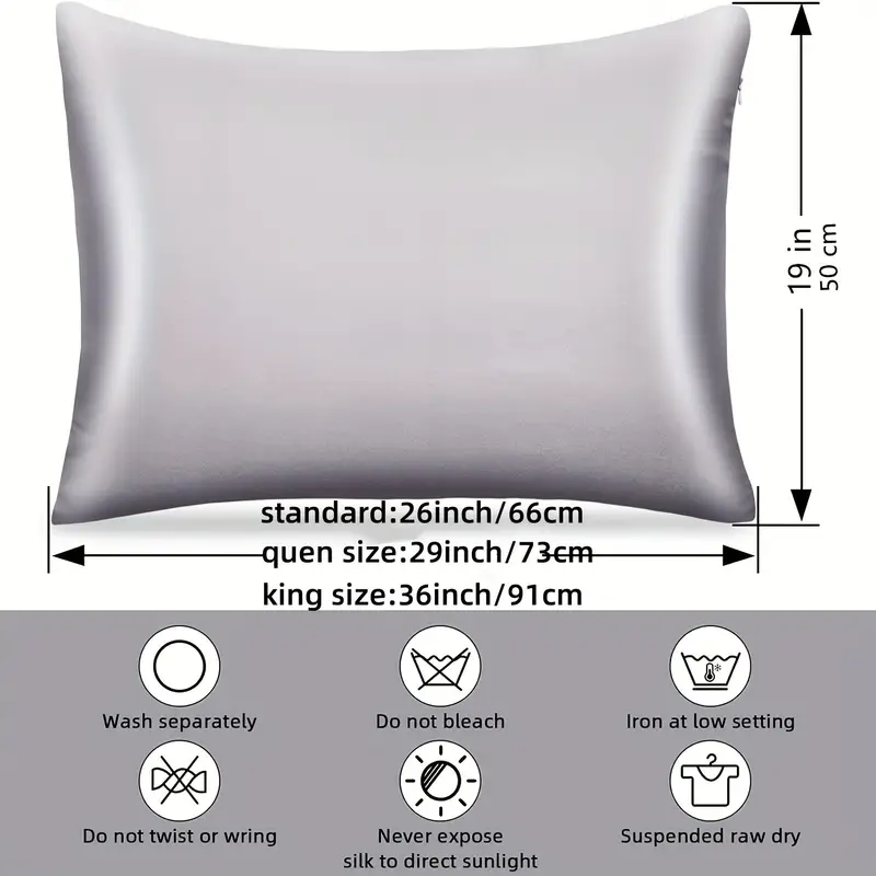 BEDELITE Satin Silk Pillowcase for Hair and Skin, Dark Grey Pillow Cases Standard  Size Set of