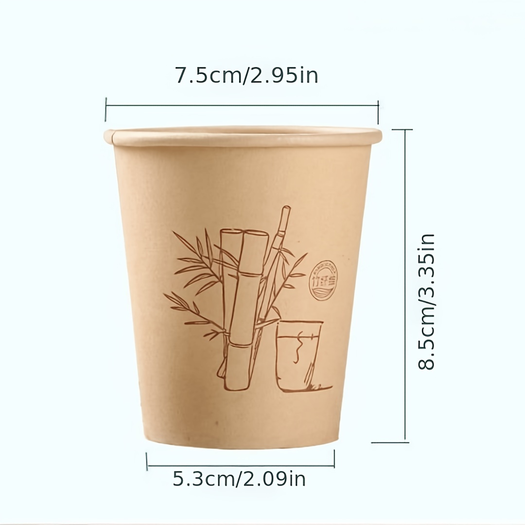 A Pack Of 50 Paper Cups Thickened And Hardened Bamboo Fiber Ounce Paper  Cups Household Business Disposable Paper Cups for restaurants/cafes