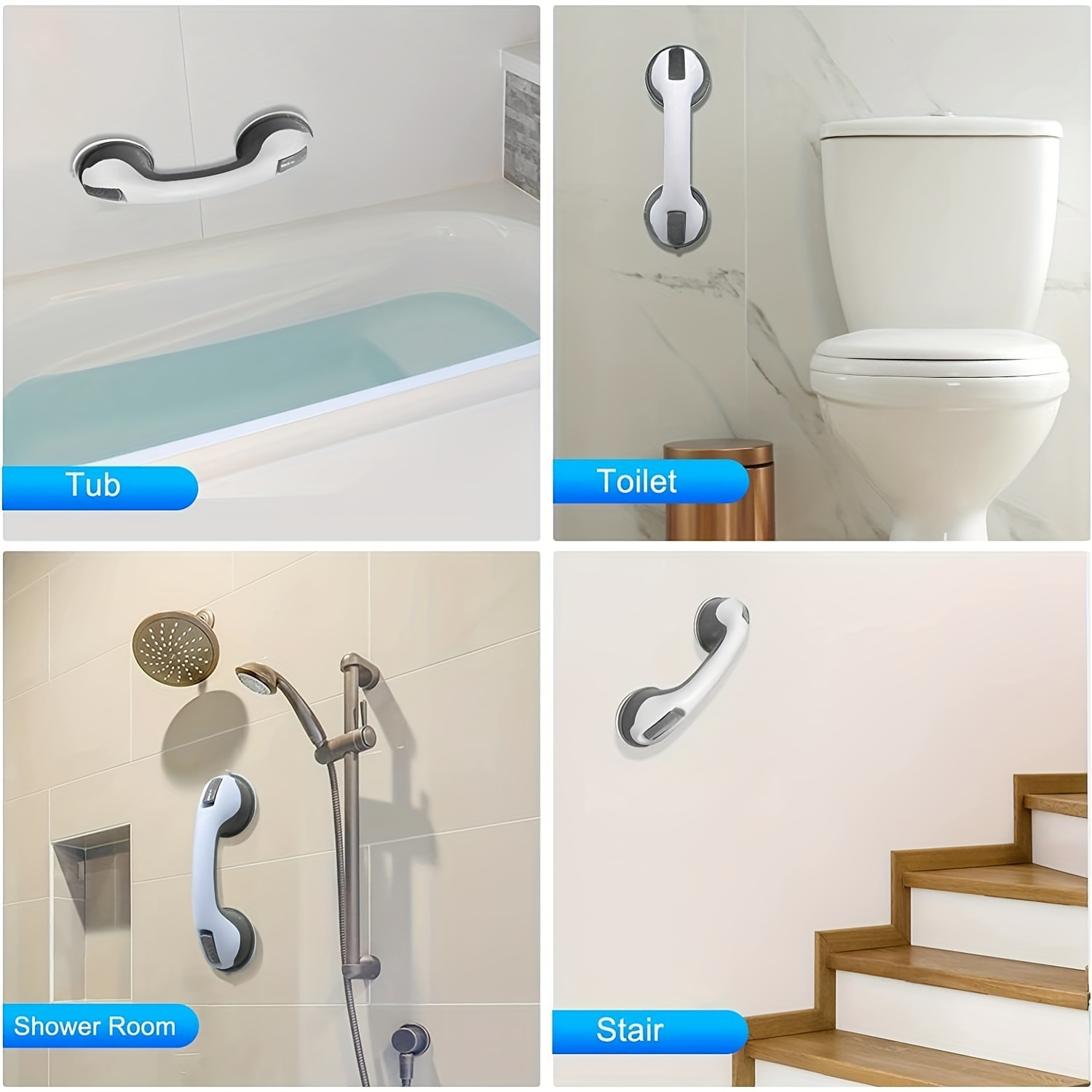 Shower Handle Bathroom Grip Handle Super Grip Suction Cup Safety Handrail -  Temu