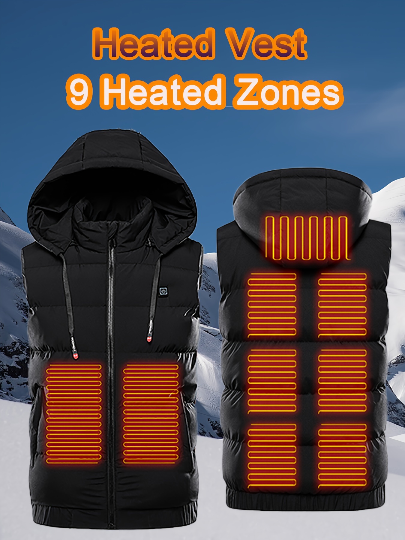 Chaqueta térmica para mujer, con calefacción eléctrica, abrigo cálido de 3  zonas calentadas, chaquetas de calefacción con carga USB