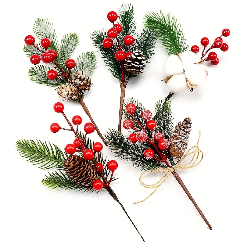 Assorted Snowy Pine Picks with Berries