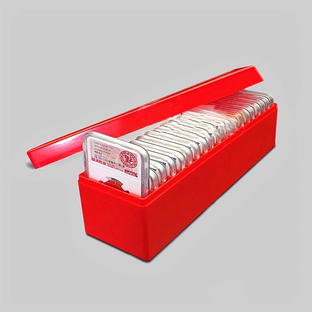 

20-piece Coin Collection Box With Red Lid - Pc Material