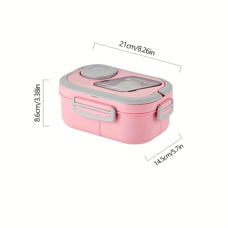 1pc Plain Lunch Box With Storage Bag & Cutlery in 2023