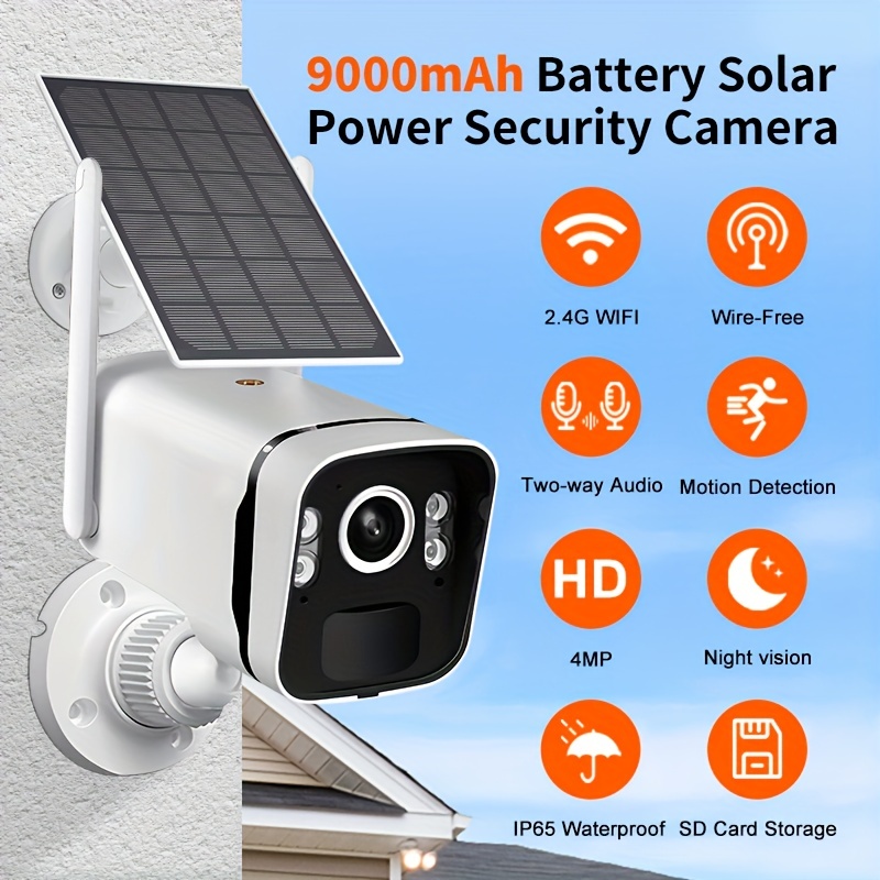 HD 5MP Wireless WiFi 4G Camera Solar Panel Rechargeable Battery