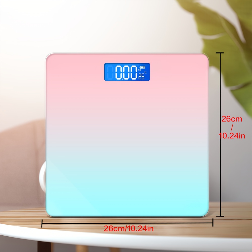 1pc Square Weighing Scale, Tempered Glass Human Electric Scale For  Household