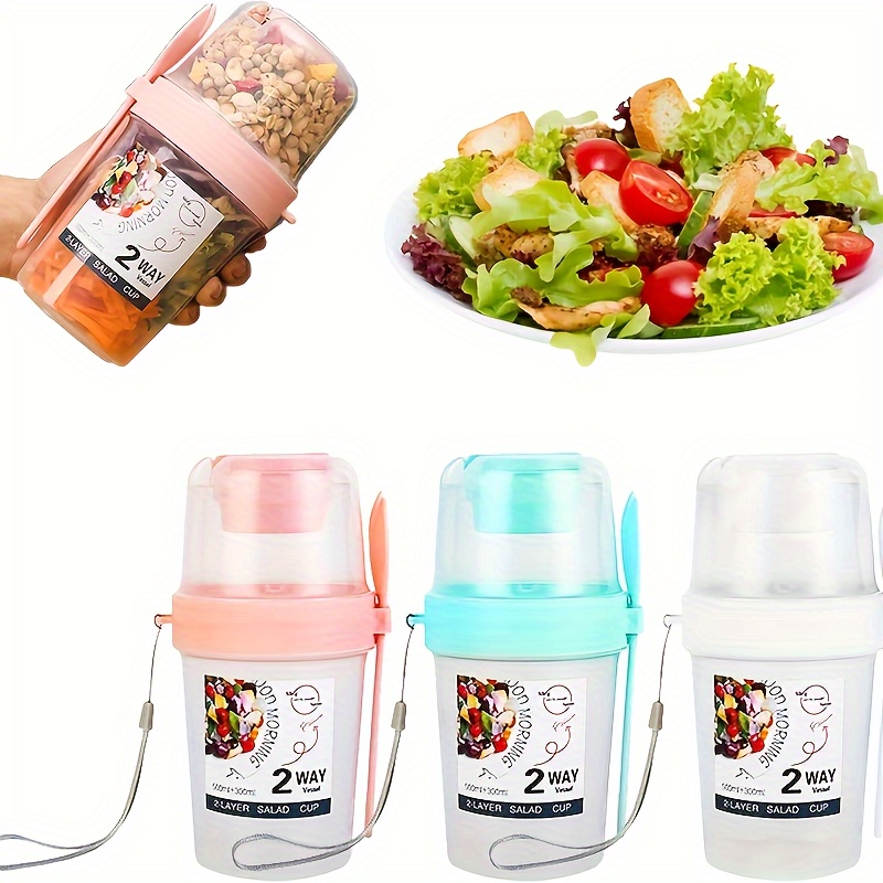 Salad Cup Salad Meal Shaker Cup Plastic Health Salad - Temu