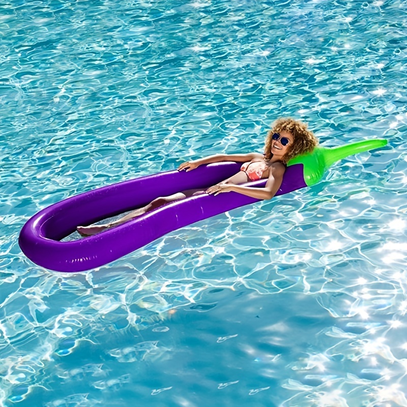 Eggplant Pool Float for Water Parties and Outdoor Rafting