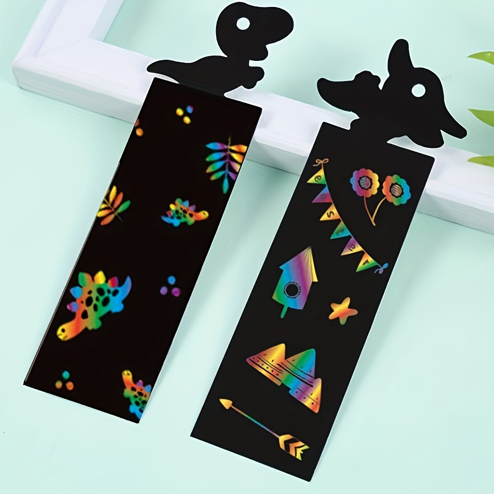 3 Style Magic Scratch Rainbow Bookmarks Making Kit for Kids