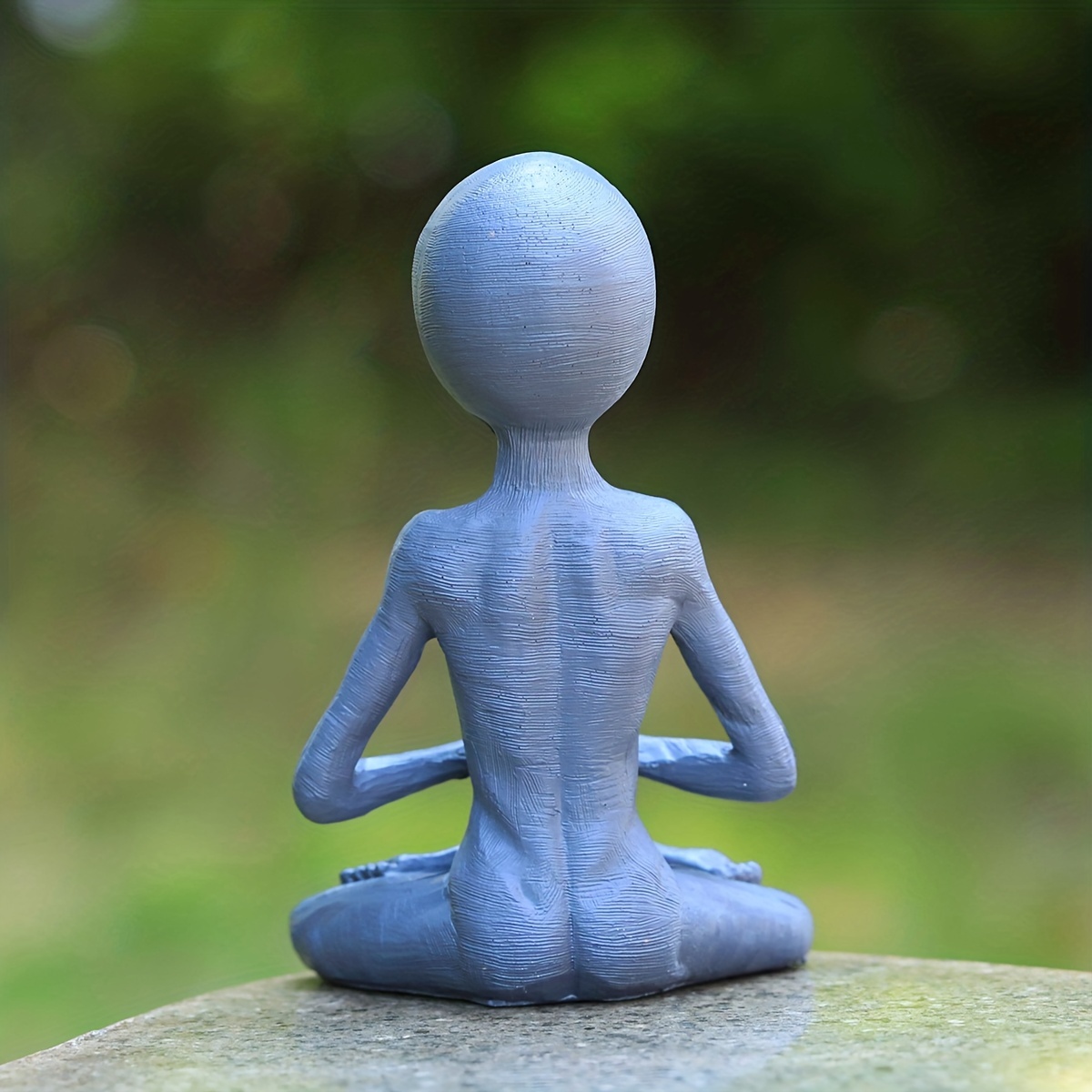 Yoga Alien Resin Statue Meditating Ufo Sculpture Desktop - Temu