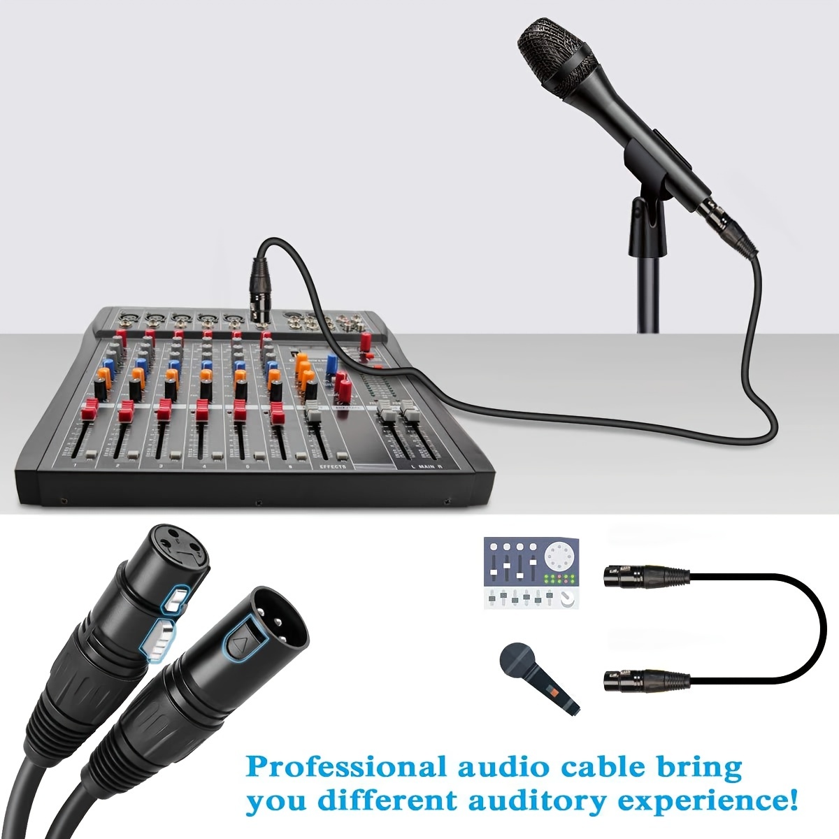 Microphone Xlr Cable, Xlr Cable Male To Female Balanced 3 Pin Microphone  Cable, Compatible With Recording Applications, Mixers, Speaker Systems, Dmx  Lights, Black - Temu United Arab Emirates