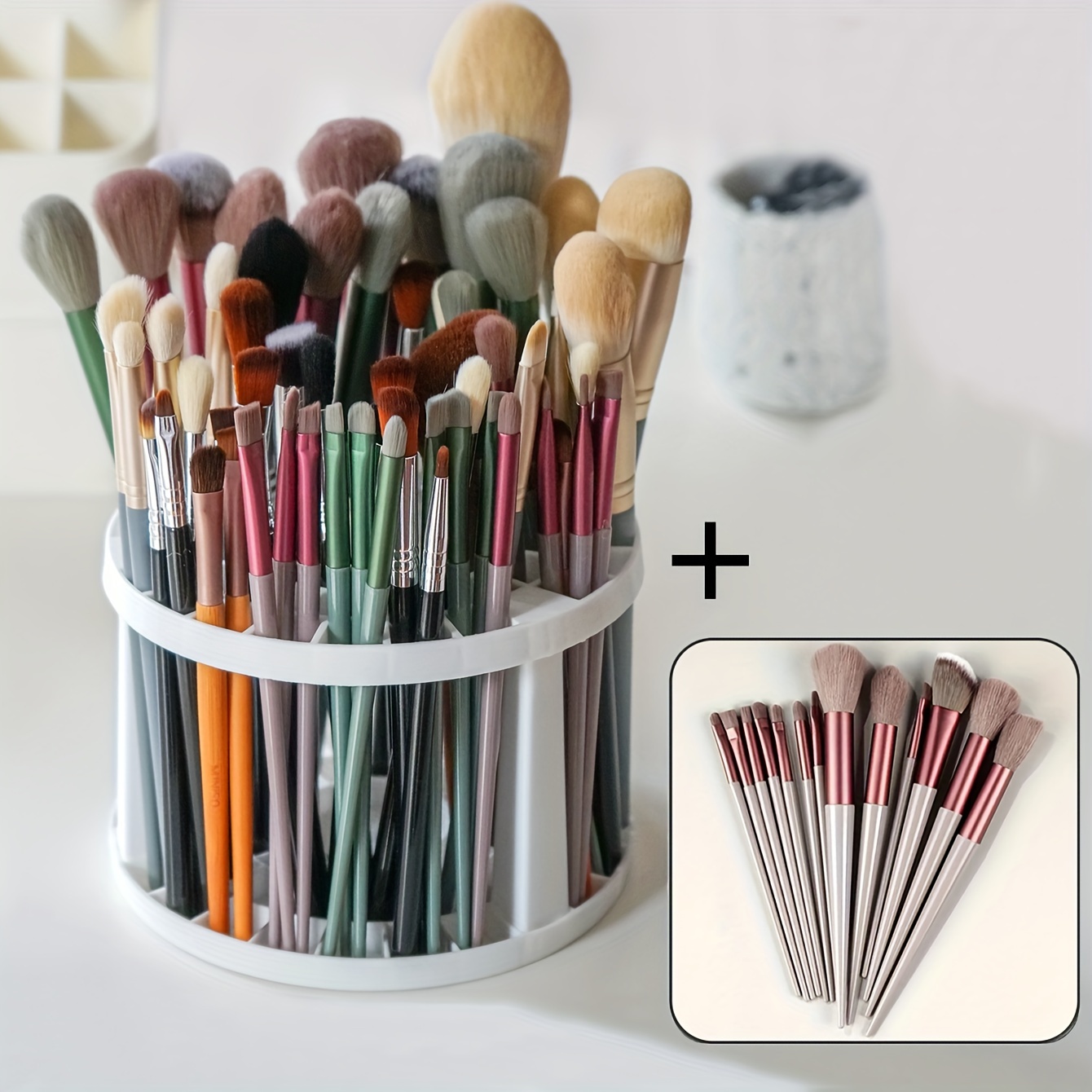 Shining Makeup Brushes Holder Organizer Clear Eyebrow Pen - Temu