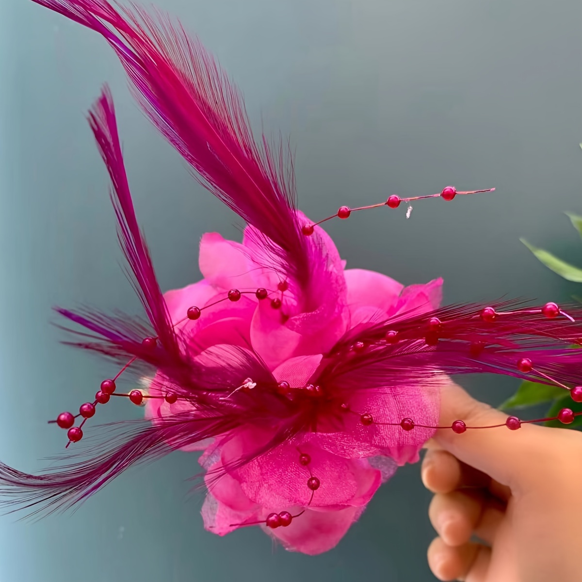 Flower Faux Feather Corsage Hair Band Hair Clip Elegant Temu