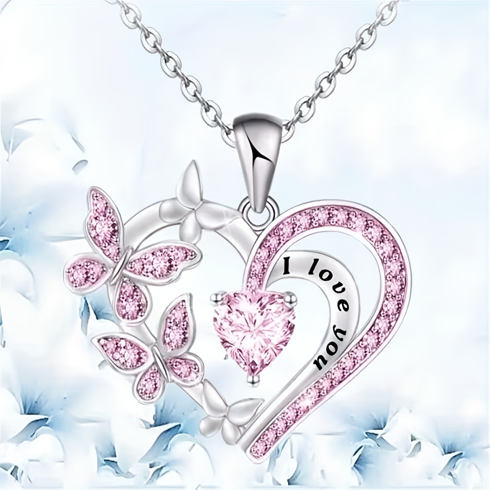 1pc elegant   i love you decor   shaped pendant necklace exquisite holiday birthday gift for teen girls 2