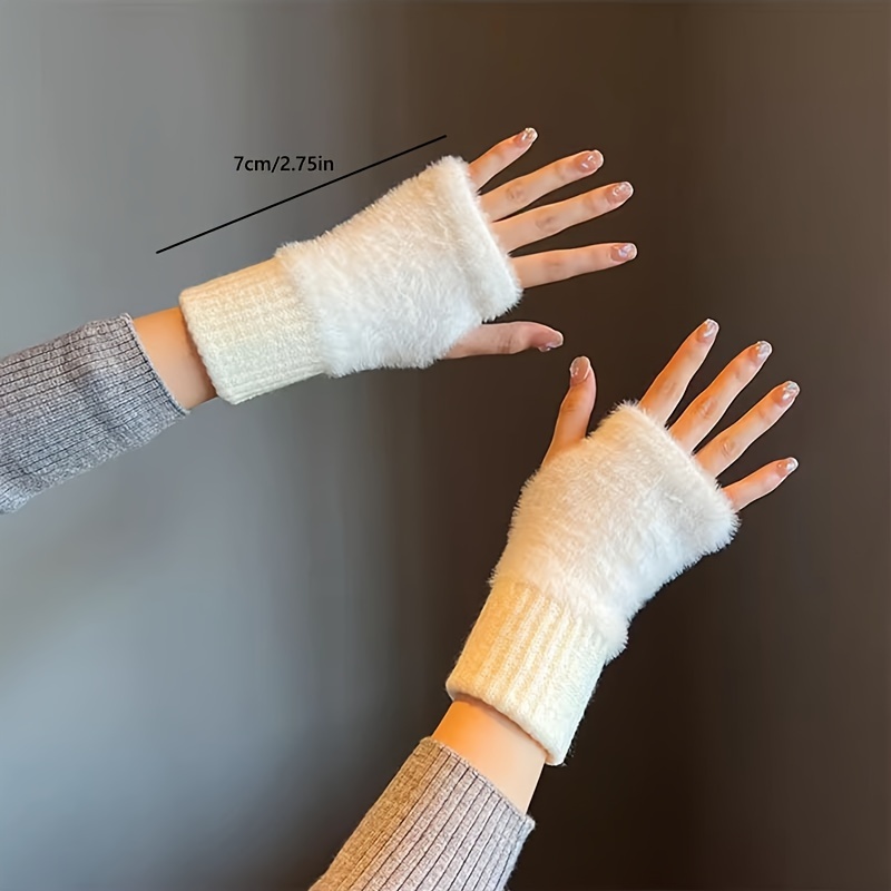 Nuevos Guantes Cálidos Invierno Guantes Sin Dedos Mujer - Temu Chile