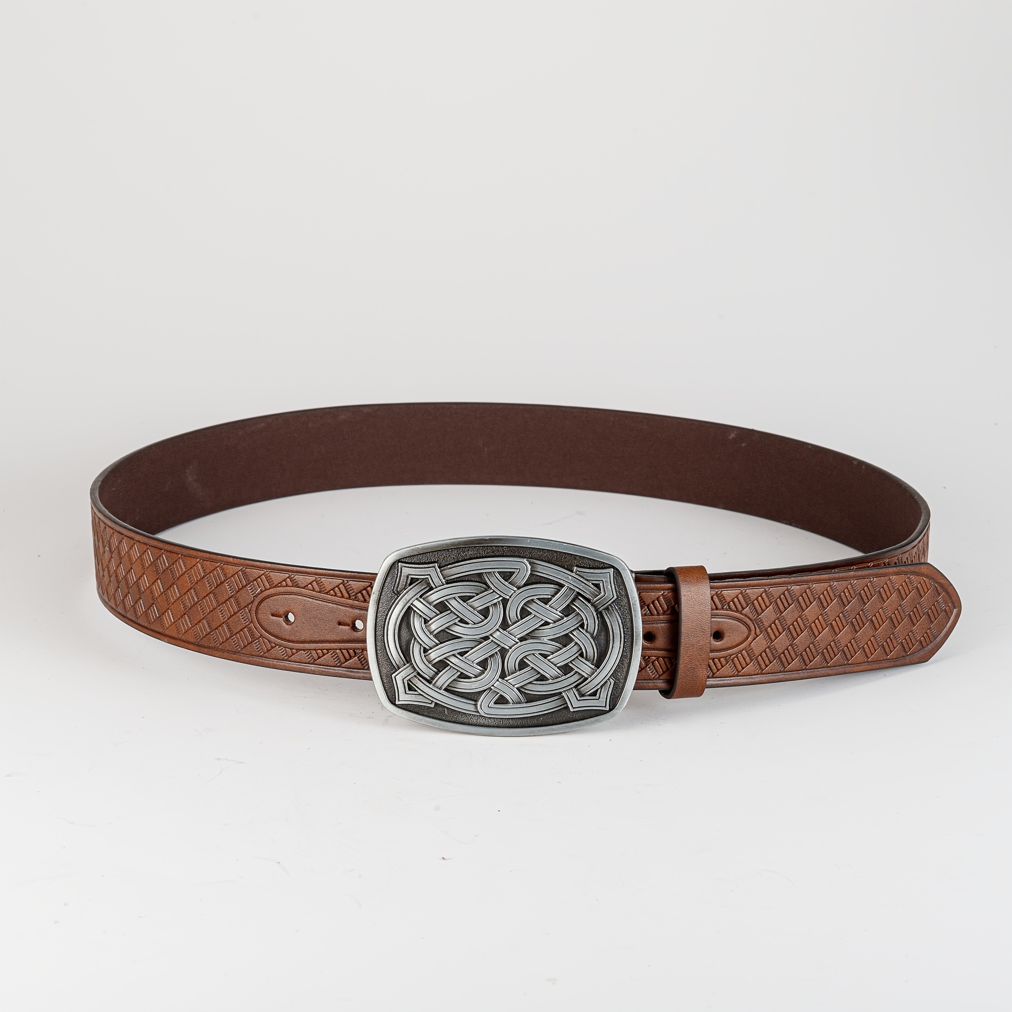 Men's Retro Pattern Buckle Belt PU Leather Decorative Accessories
