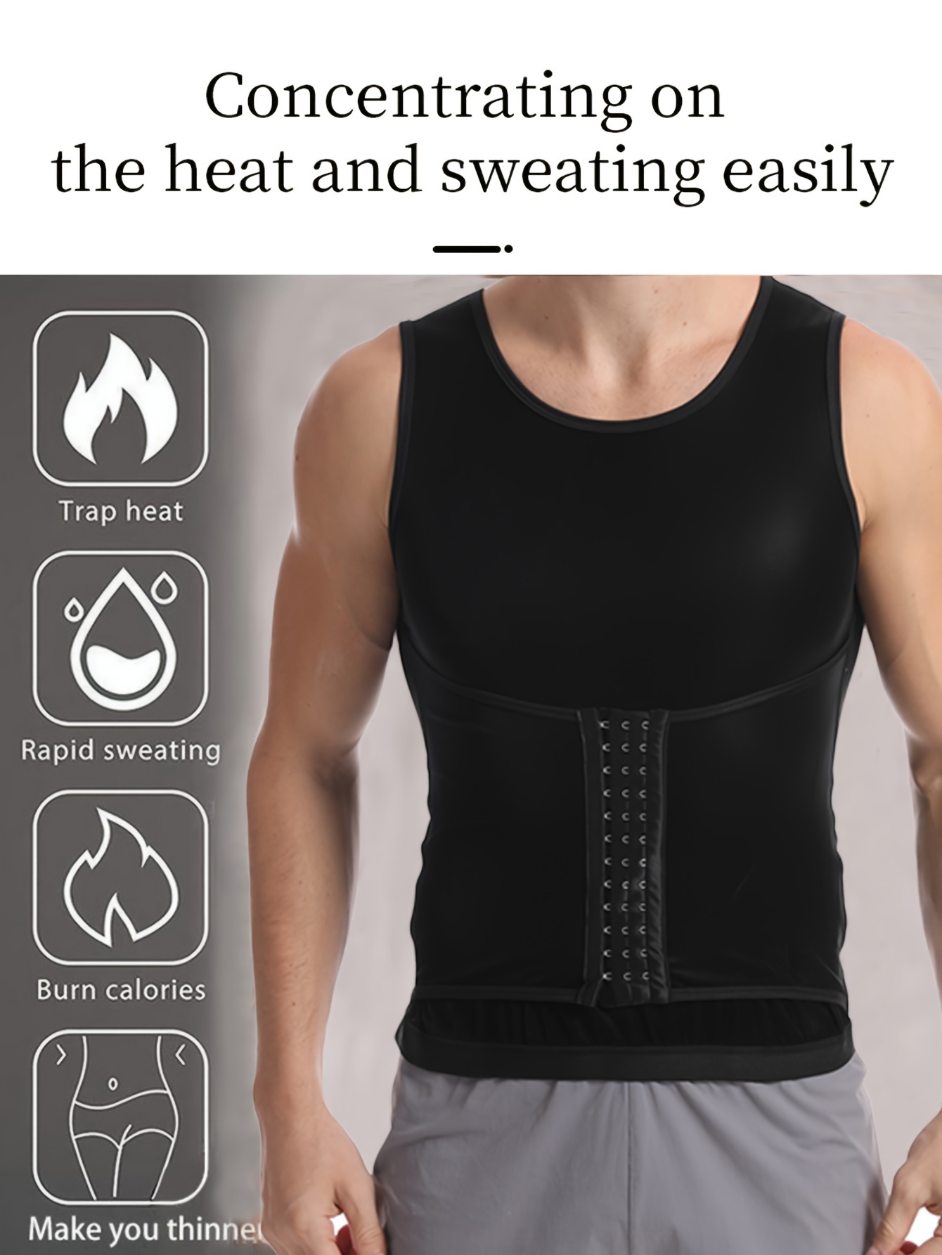 Men's Soft Comfy Body Shaping Vest, Fleece Thermal Body Shaper Tank Tops,  Warm Vest Tops Pullovers