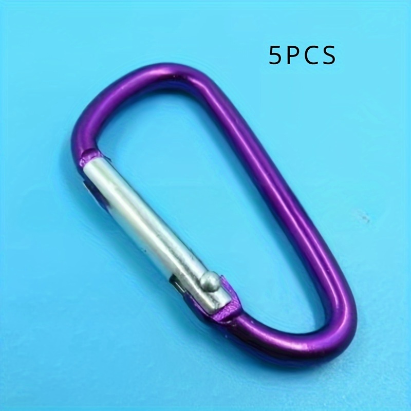 5pcs Aluminum D Ring Buckle Metal Spring Hook For Camping Hiking